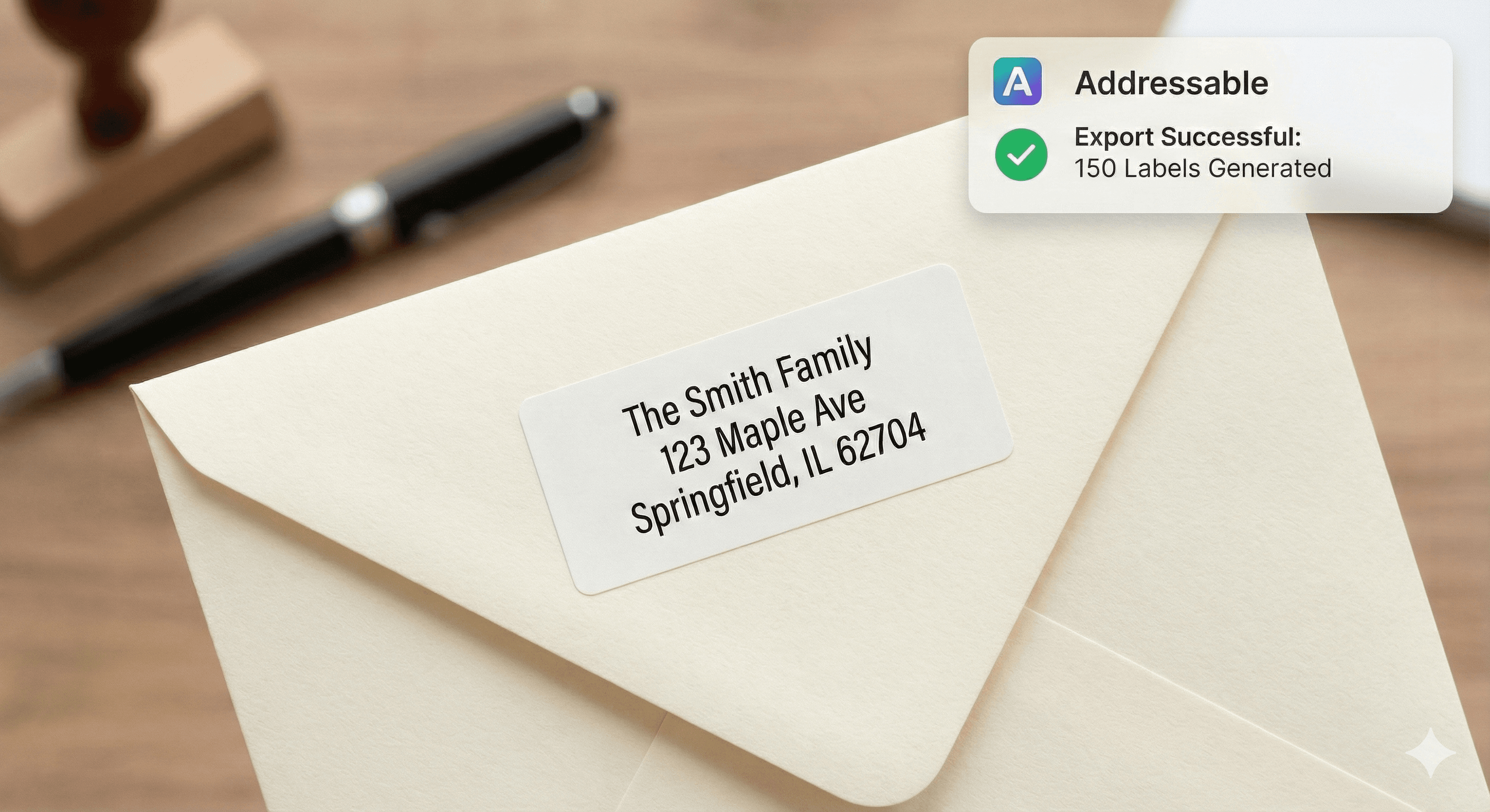 Mailing label export preview